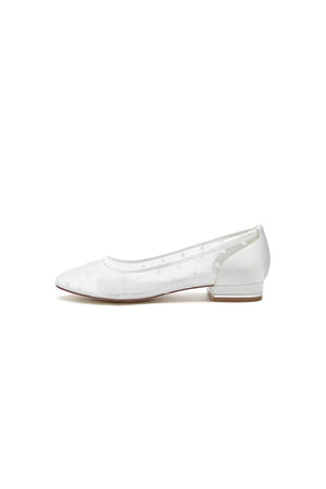 Simple Pointed Toe Mesh Slip - on Low Heels - KissProm