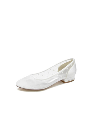 Simple Pointed Toe Mesh Slip - on Low Heels - KissProm