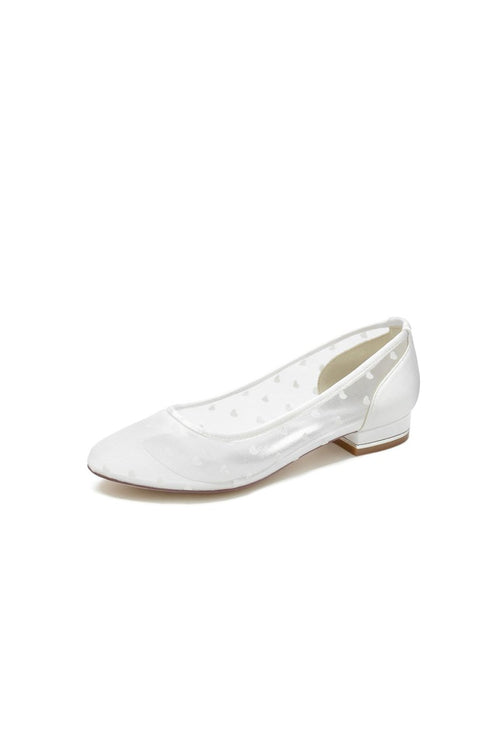 Simple Pointed Toe Mesh Slip - on Low Heels - KissProm