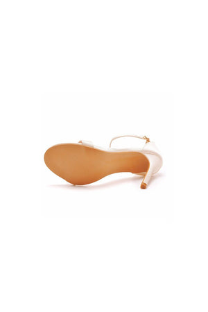 Simple Satin Open Toe Ankle Strap Buckle Stiletto Ultra High Heels - KissProm