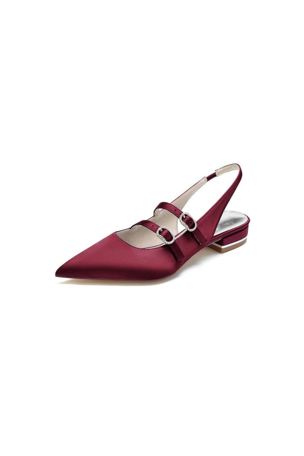 Simple Slingback Pointed Toe Flats - KissProm