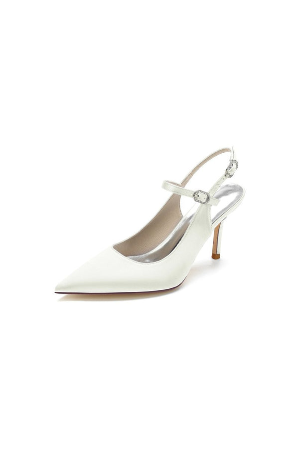 Simple Slingback Pointed Toe High Heels - KissProm