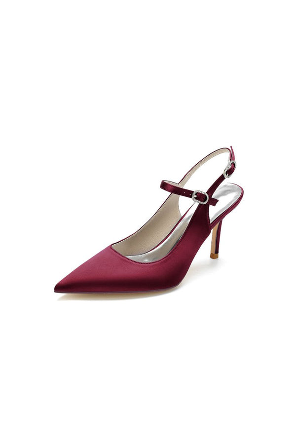 Simple Slingback Pointed Toe High Heels - KissProm