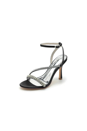 Single Strap Ankle Strap Wedding Shoes With Rhinestone - KissProm