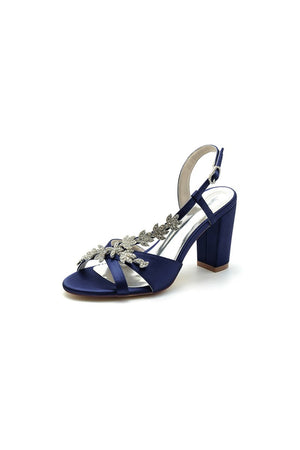 Slingback Strap Open Toe Block Heels - KissProm