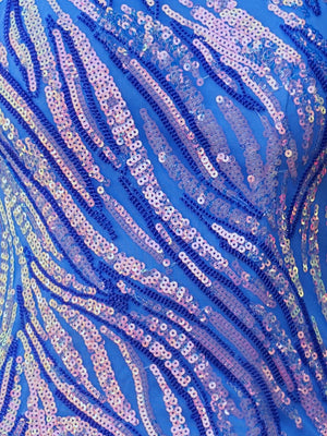 Isenia | Sparkly Blue One Shoulder Sequins Tight Short Hoco Dress with Fringes