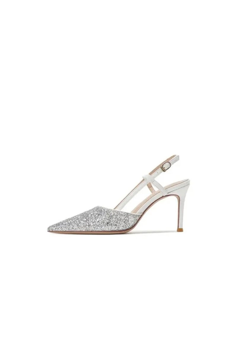 Stiletto High Heels with One Buckle and Toe Cap - KissProm