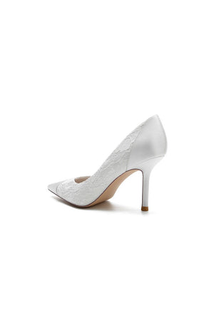 Stiletto Pointy Heels Lace Wedding Shoes - KissProm