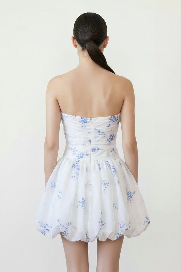 Strapless A-Line Floral Organza Graduation Dress – Graduation Dresses by KissProm | Available at KissProm