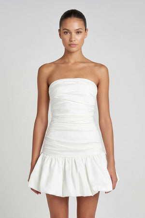 Strapless Ruched A-Line Graduation Dress With Ruffled – Graduation Dresses by KissProm | Available at KissProm