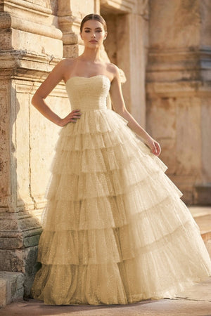 Mint Green Sweetheart Tulle Tiered A - Line Long Prom Dress with Slit - KissProm