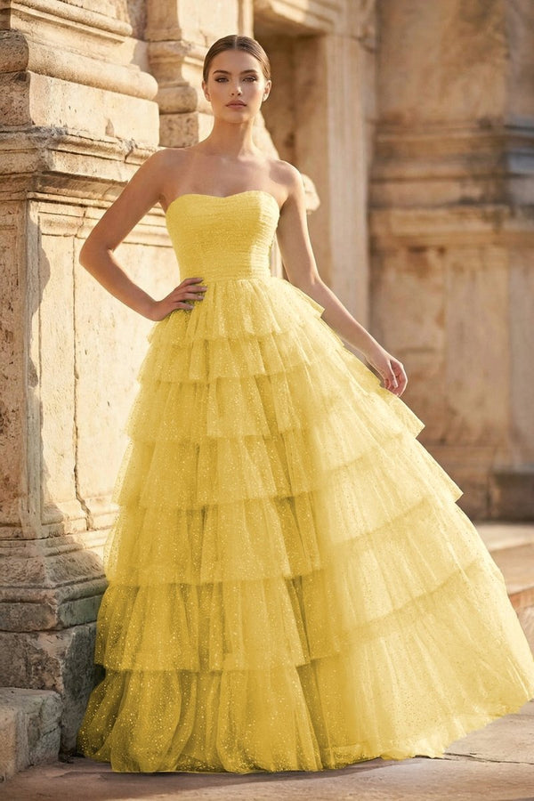 Mint Green Sweetheart Tulle Tiered A - Line Long Prom Dress with Slit - KissProm