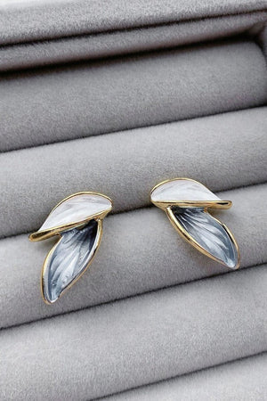 Leaf Stud Earrings Gold - KissProm