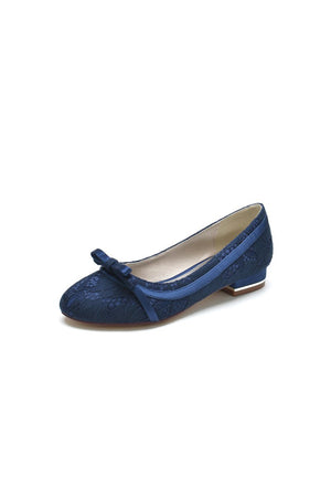 Lace Flats Sandal with Bow Bridal - KissProm