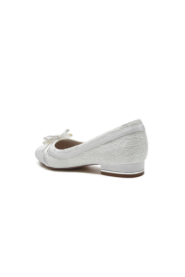 Lace Flats Sandal with Bow Bridal - KissProm