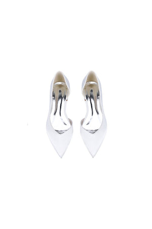 Ivory Flat Shoes with a Sleek Design - KissProm