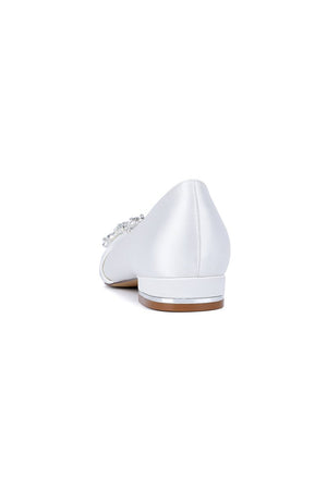 Champagne High Heels with Crystal Flower Embellishment - KissProm