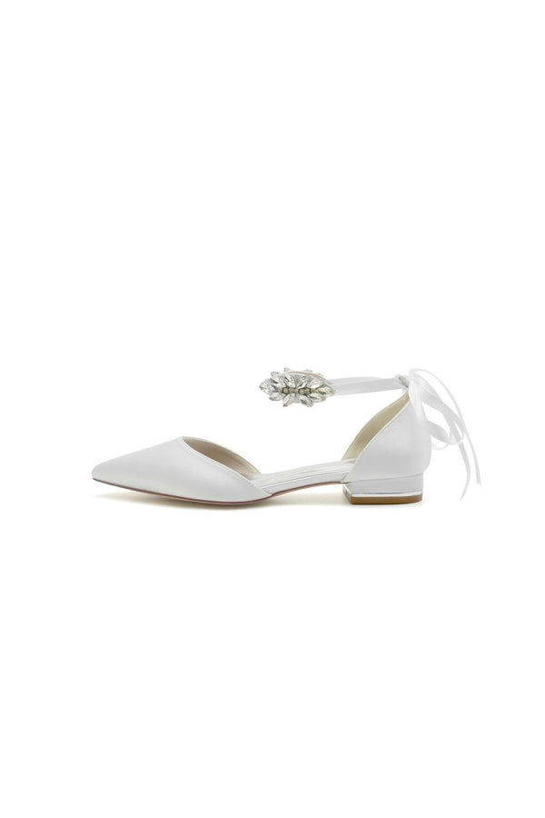 Champagne High Heels with Ornate Crystal and Pearl Accent - KissProm
