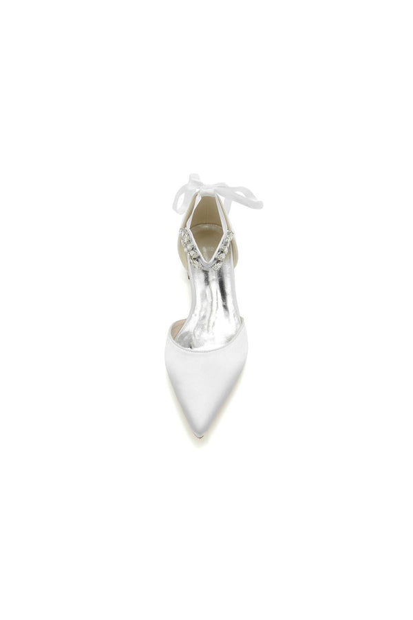 Champagne High Heels with Ornate Crystal and Pearl Accent - KissProm