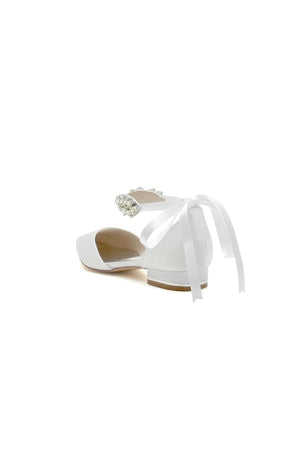 Champagne High Heels with Ornate Crystal and Pearl Accent - KissProm