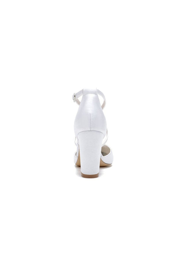 White High Heels with Silver Accents - KissProm