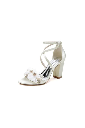 White High Heels with Silver Accents - KissProm