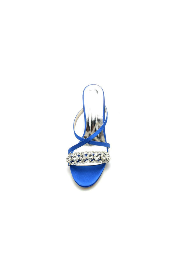Sliver Open Toe Sandals with Rhinestone - KissProm