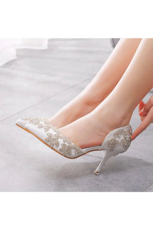 Woman's Wedding Shoes Pointed Toe rhinestone Stiletto – Shoes by KissProm | Available at KissProm