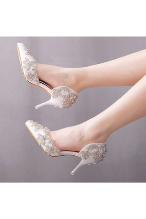 Woman's Wedding Shoes Pointed Toe rhinestone Stiletto – Shoes by KissProm | Available at KissProm