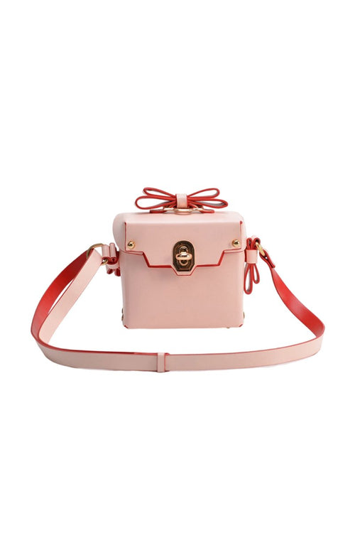 Women’s Bowknots Box Shoulder Bags in Vegan Leather - KissProm