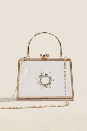 Women’s Clear PVC Rhinestones Crossbody Evening Clutch Bags - KissProm