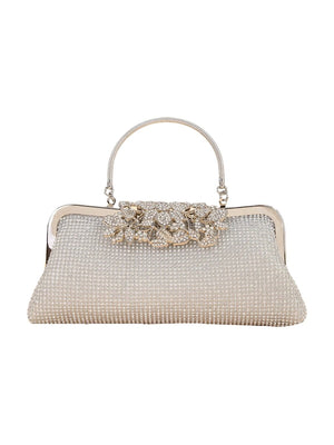 Women’s Flower Rhinestones Top Handle Evening Clutch Bags - KissProm