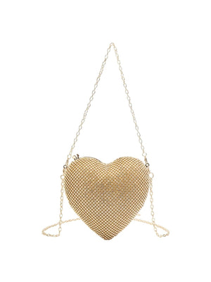 Women’s Heart Shape Evening Clutch Bag - KissProm