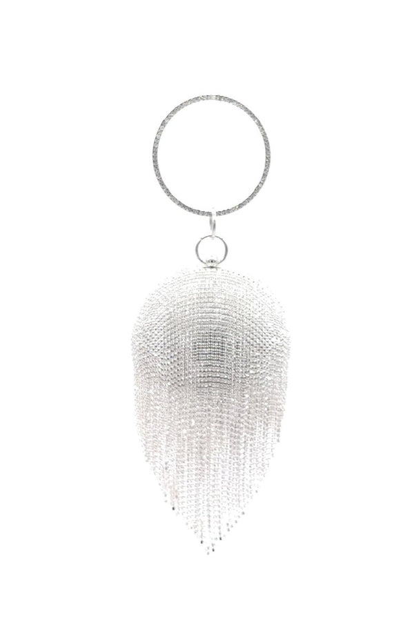 Women’s Rhinestone Fringe Disco Ball Evening Clutch Bags - KissProm