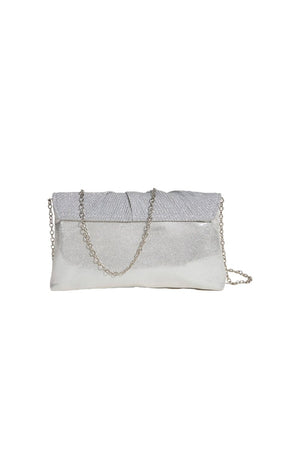 Women’s Ruched Glitter Flap Evening Clutch Bags - KissProm