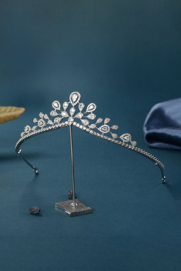 Women's Silver Cubic Zirconia Crowns - KissProm