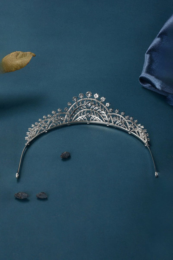 Women's Silver Regal Laurel Crowns - KissProm