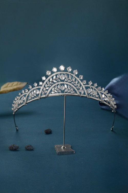 Women's Silver Regal Laurel Crowns - KissProm