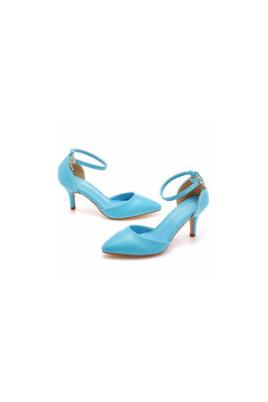 Women's Wedding Shoes Pointed Toe Ankle Strap Stiletto Heels - KissProm
