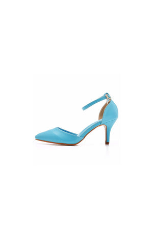 Women's Wedding Shoes Pointed Toe Ankle Strap Stiletto Heels - KissProm