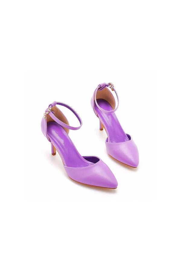 Women's Wedding Shoes Pointed Toe Ankle Strap Stiletto Heels - KissProm