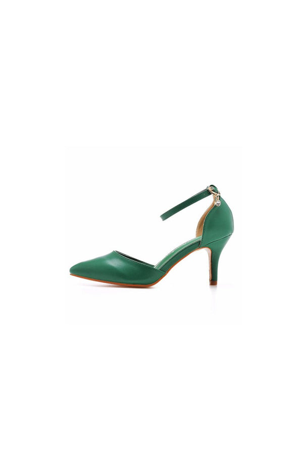 Women's Wedding Shoes Pointed Toe Ankle Strap Stiletto Heels - KissProm