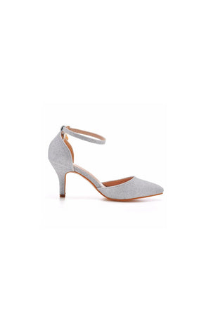 Women's Wedding Shoes Pointed Toe Ankle Strap Stiletto Heels - KissProm