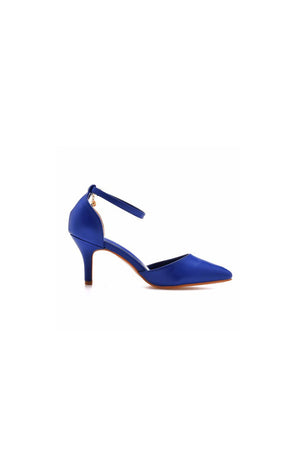 Women's Wedding Shoes Pointed Toe Ankle Strap Stiletto Heels - KissProm