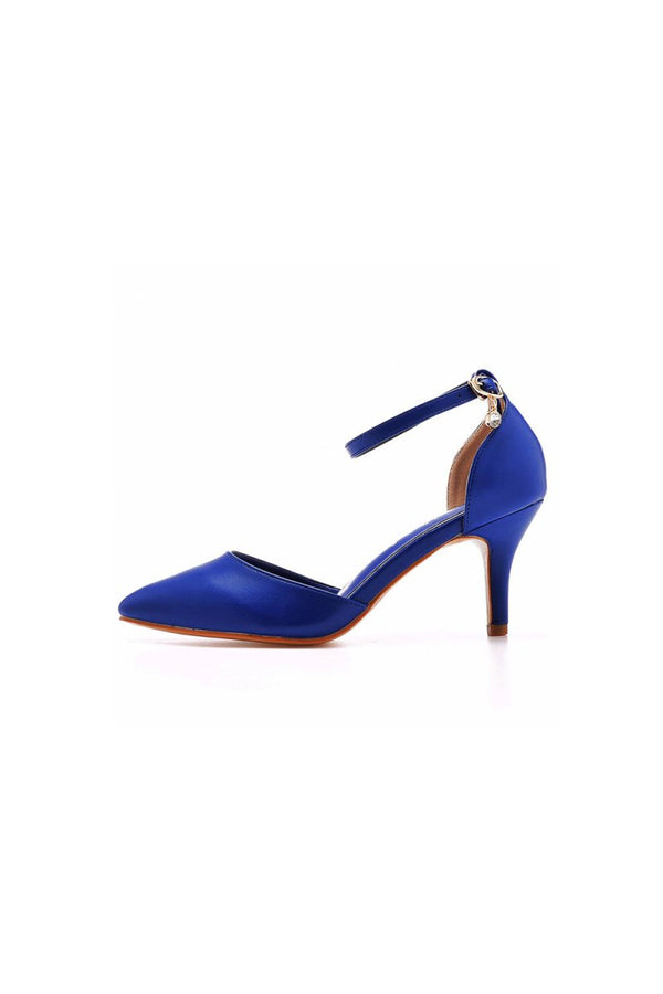 Women's Wedding Shoes Pointed Toe Ankle Strap Stiletto Heels - KissProm
