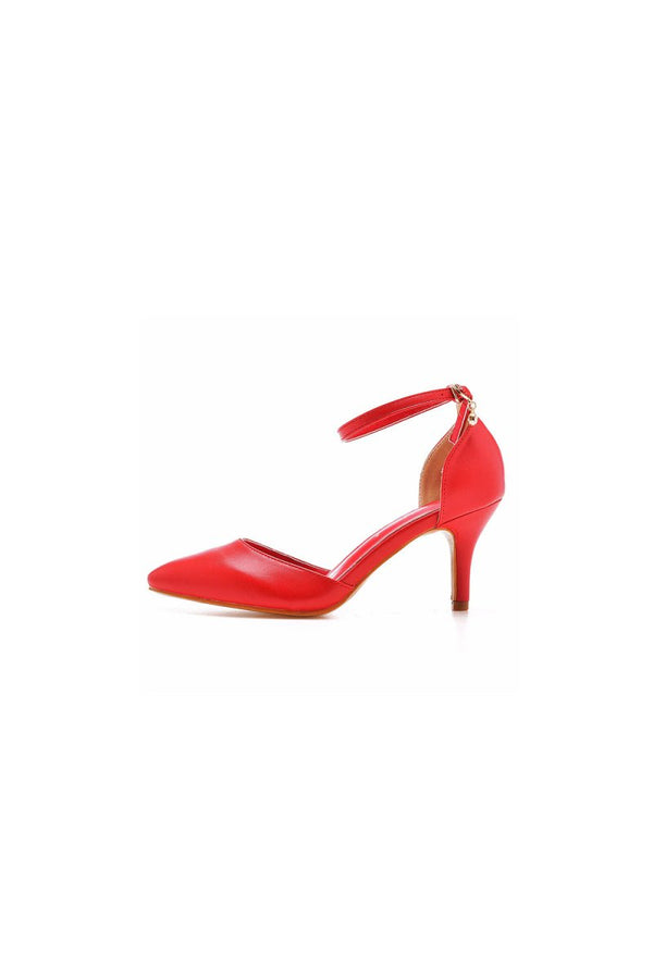 Women's Wedding Shoes Pointed Toe Ankle Strap Stiletto Heels - KissProm