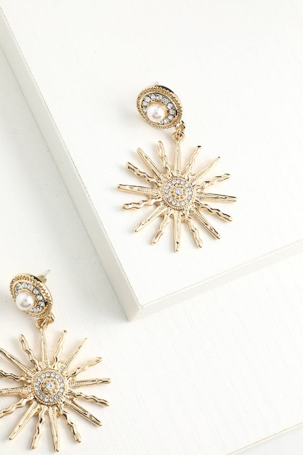 Sunflower Gold Drop Earrings - KissProm