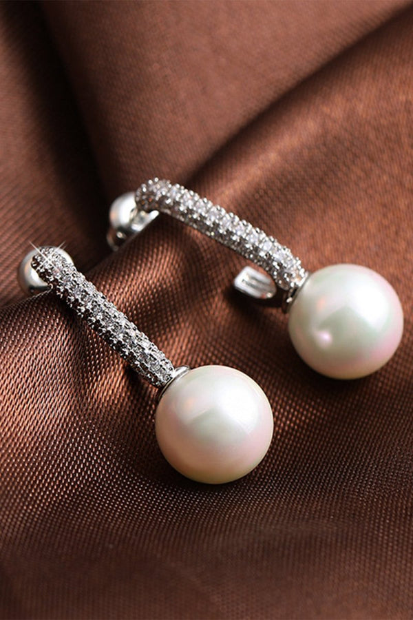 Pearl Beading Golden Earrings - KissProm