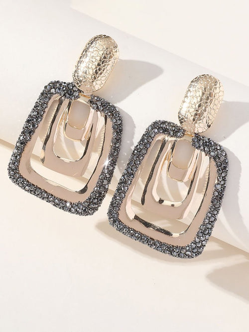 Silver Vintage Square Earrings - KissProm