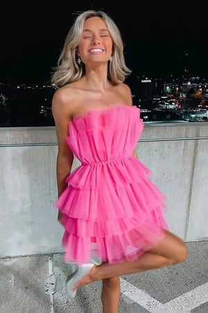 Hailey | A Line Strapless Short Homecoming Dress